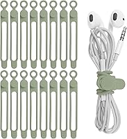 Vista 19 de 30 piezas de bridas de silicona Nearockle para agrupar auriculares, cargador de teléfono, cables de computadora, organizador de cables reutilizable