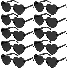 SelfTek 10 Pcs Black Glasses Rimless Heart Shaped Party Glasses