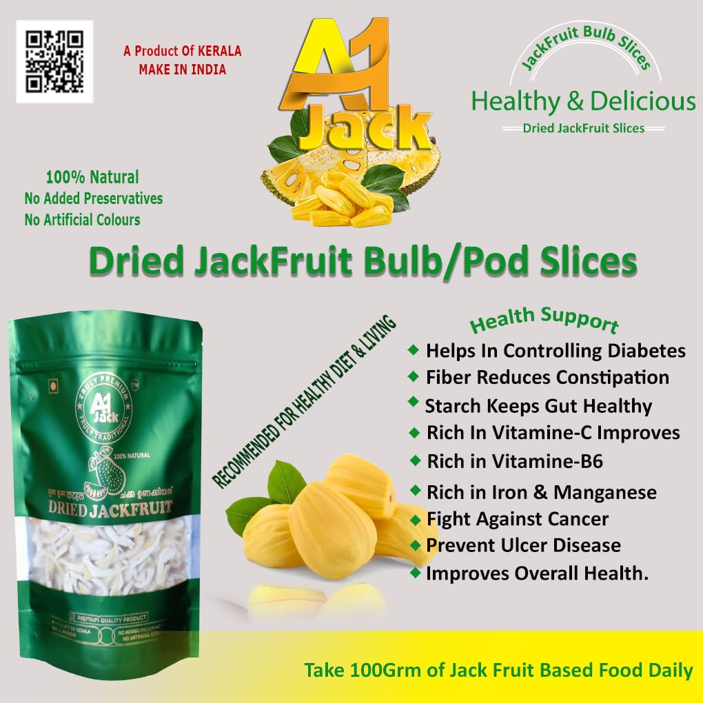 Dried Jackfruit Bulb/Pod Slices | Organic Kerala Jackfruit |100% Natural | (Pack of 1, 250gm) - Image 9 thumbnail