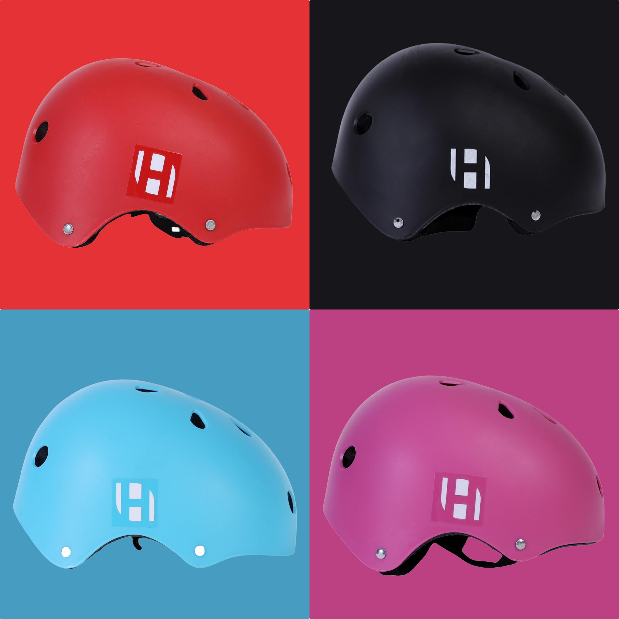 Habib Verstellbarer Kinderfahrradhelm & 6-teiliges Schützer-Set - Ventiliert, Knie-, Ellbogen-, Handgelenkschützer, 8-13 Jahre, Mädchen & Jungen, Fahrrad, Roller, Klettern, Skateboard