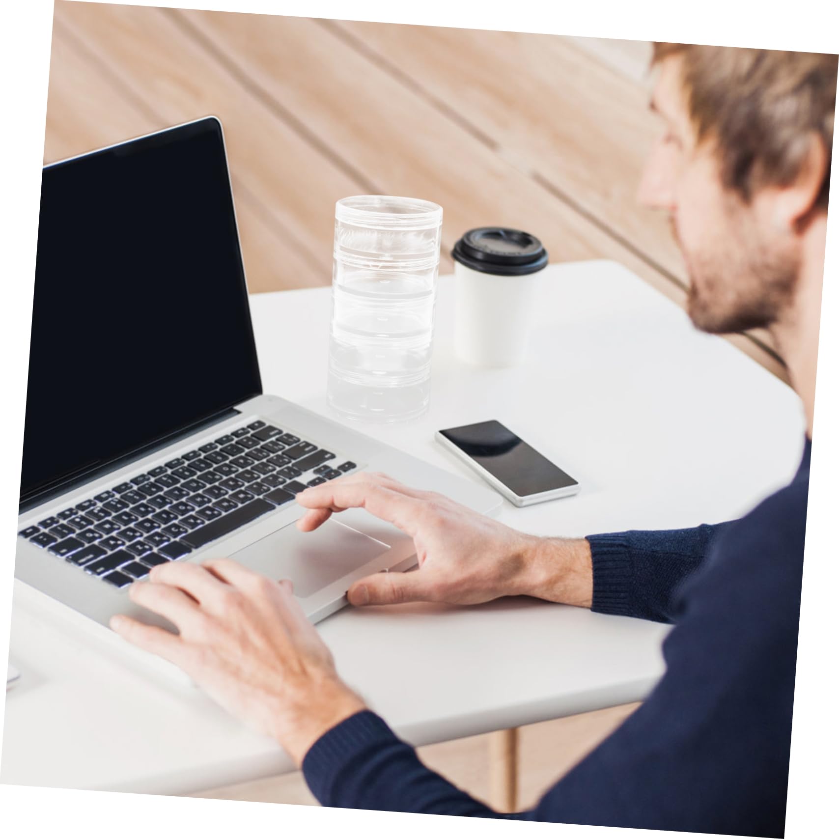 COSMEVIVI Cosmetics Storage Box 5 Layers Round Plastic Jewelry Box Dividers Bead Organizer Pill Container