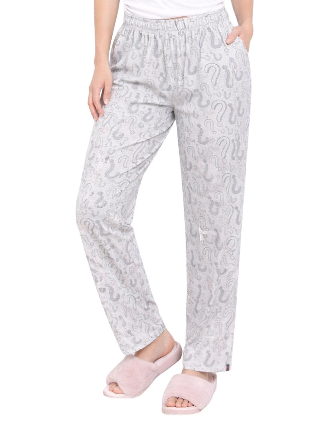 CUPID Women's Plus Size Cotton Printed Pajamas, Nightwear, Lounge Wear, Walk Wear Lowers, Regular Fit Track Pants for Ladies_M to 7XL