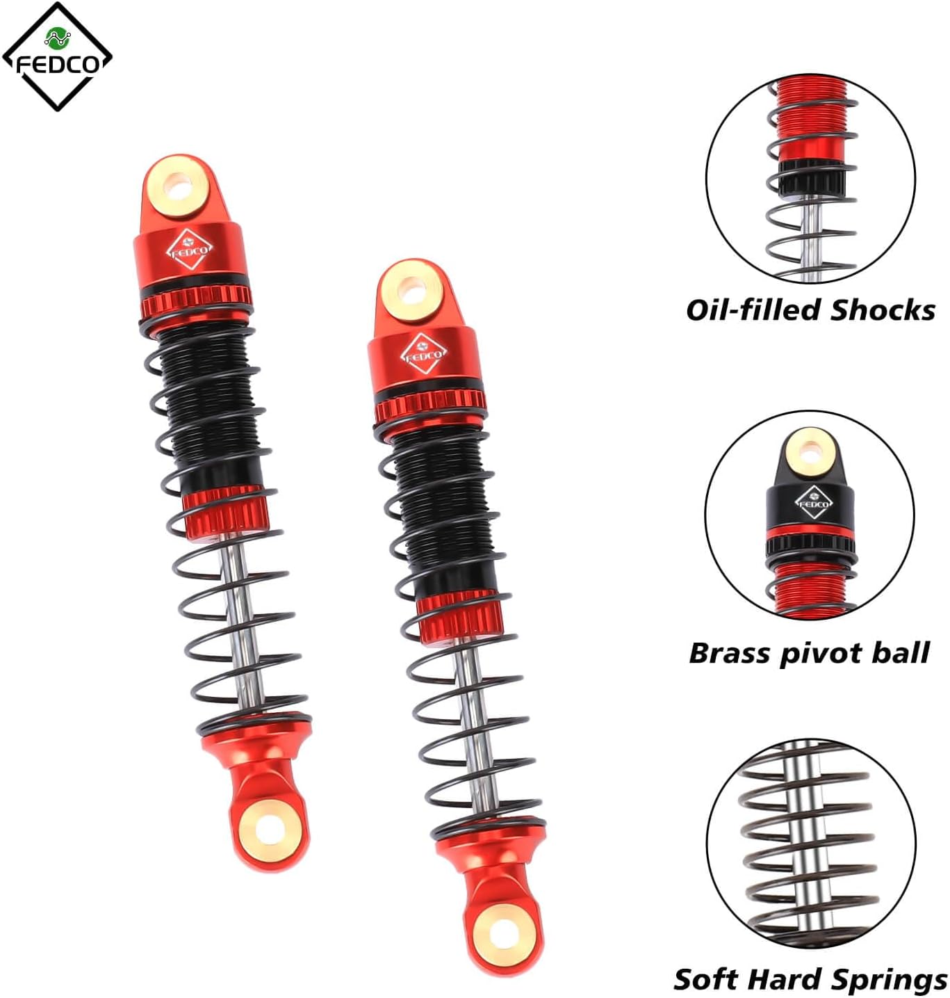 TRX4M Shocks 59 MM Shocks Oil-Filled Shock Absorbers With Springs Long Travel CNC Threaded Oil Damper For TRX4M Upgrades 1/18 RC Crawler