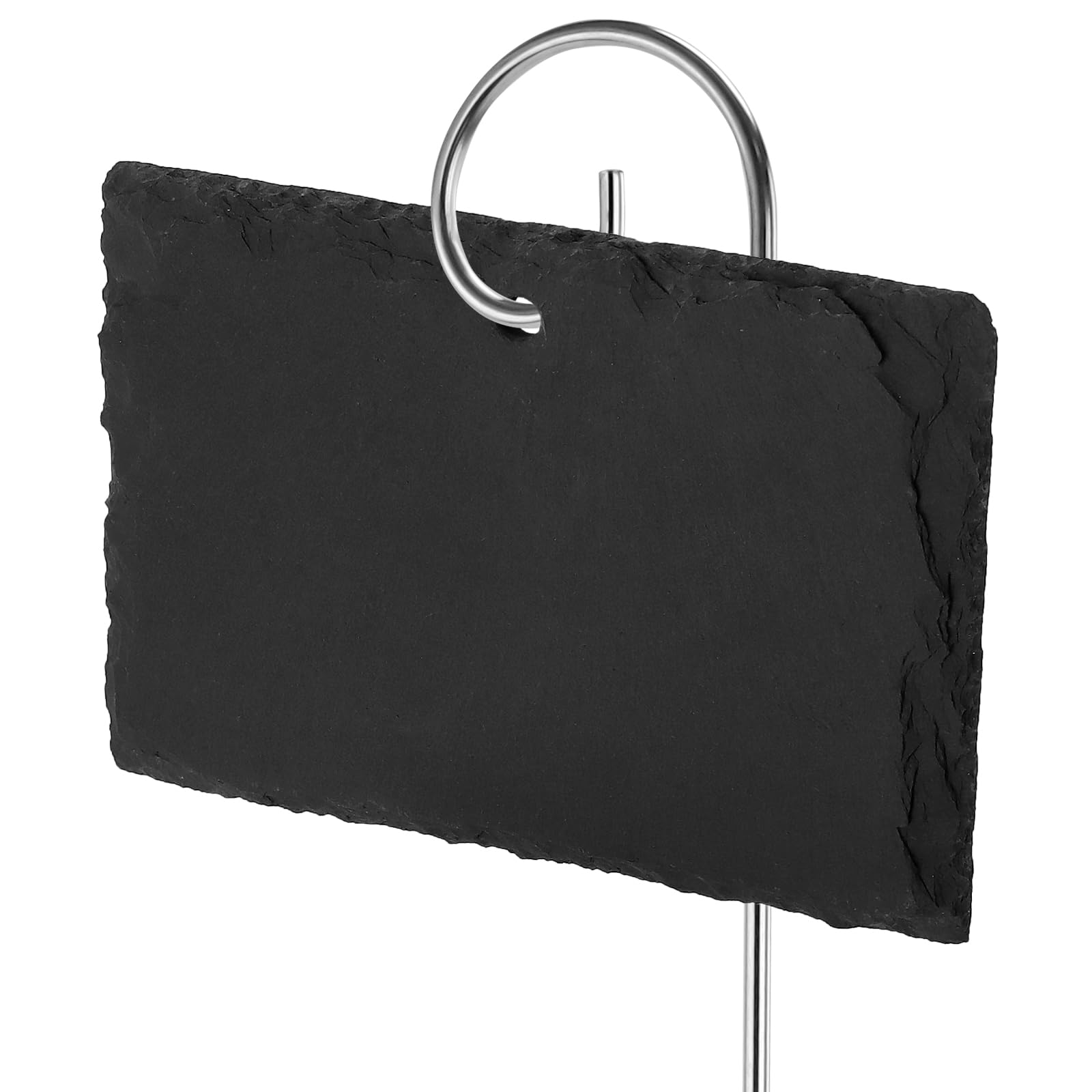 12 sztuk tabliczek na rośliny do opisania, łupek, 10 x 7 cm, z metalowym prętem 40 cm, etykiety na rośliny, łupek, do ziół i tabliczek