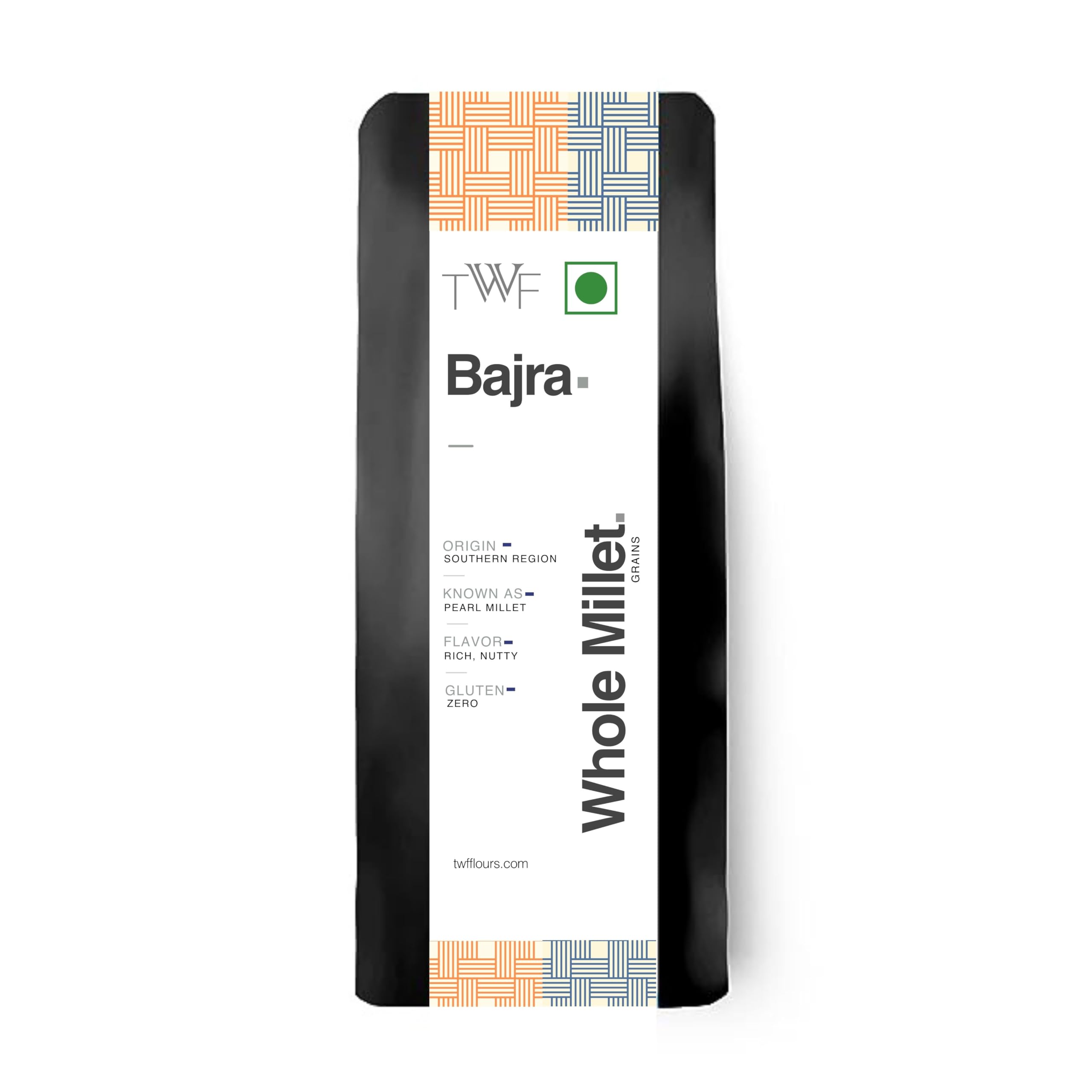 TWF Unpolished Bajra Whole Millet | Pearl Millet | Hulled | Naturally Gluten-Free | Nutrient-Rich Supergrain (500g)