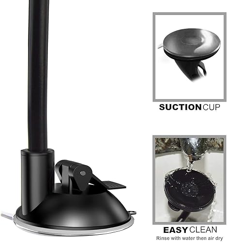 Miniatura 4 de ivoler Parabrisas de soporte de teléfono para automóvil, abrazadera de brazo largo universal para parabrisas con doble clip, fuerte ventosa, soporte