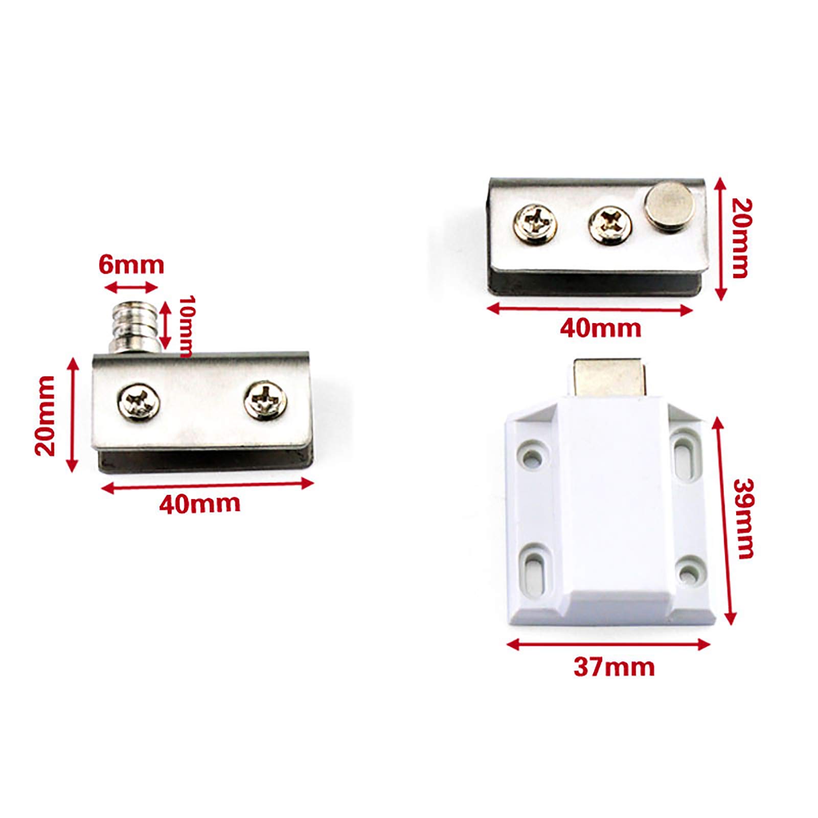 Cerniere per porte in vetro, chiusure per porte in vetro, set di morsetti per cerniere per armadi per porte singole da 5-8 mm