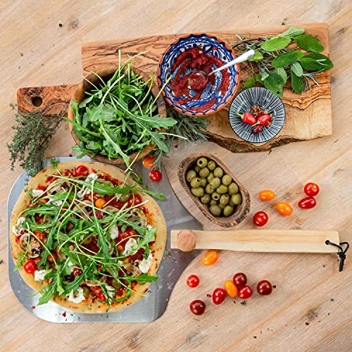 Professionele pizzaschep XXL, Aluminium pizzaschep broodschep ruimtebesparend premium model houten steel, vierkante broodschep must-have accessoire voor pizzabakkers (Roterende handgreep) - Image 7