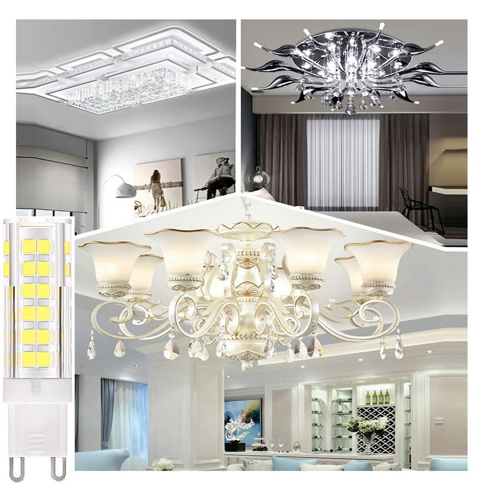 Ruihua Bombilla LED G9 9 W(Equivalente a Lámpara Halógena de 85W)6000K Blanco Frío No Regulable Bombilla G9 con Ángulo de Haz de 360 ​​° 850LM 15 Paquetes