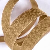 Vista 5 de Cierre de Gancho y Bucle de 1 Pulgada Beige - Cinta de Gancho y Bucle de Nylon No Adhesiva - Longitud de 1 Yarda - Para Tela, Bolsas