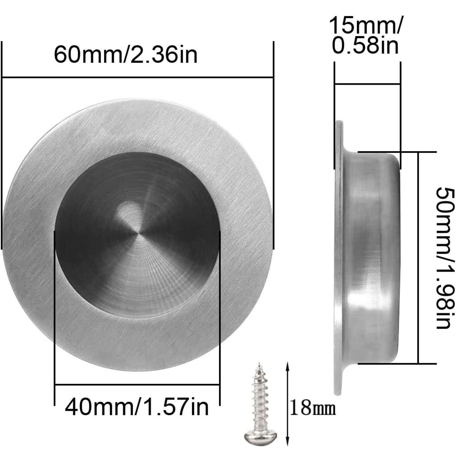 Maniglie Da Incasso Per Porte Scorrevoli - 2 Pezzi In Acciaio Inox 201, Bronzo