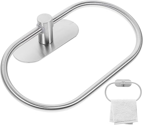 DOITOOL Para montaje en pared, almacenamiento de baño, cocina, cuadrada, acero inoxidable, toalla de mano, baño, lavandería, redondo, anillo