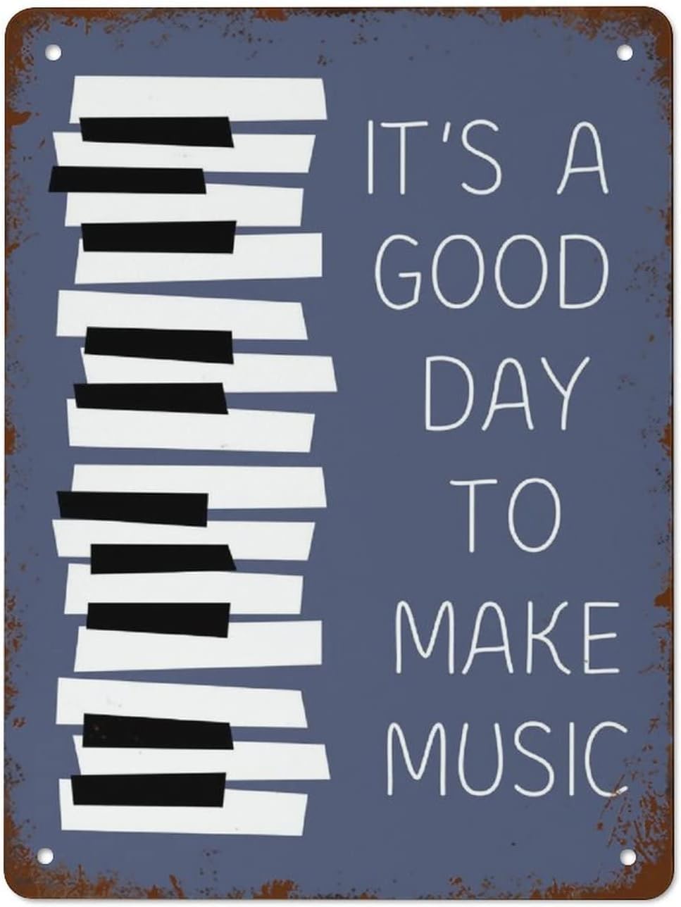 peiyeety It's A Good Day To Make Music Poster Vintage Metal Signs Metal Tin Sign Vintage Wall Decor Tin Sign Funny Wall Decor For Home Bar Pub Cafe Farm Room Metal Poster 8"x12"