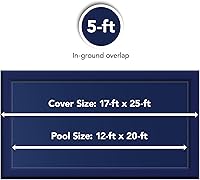 Vista 3 de Defender Cubierta para alberca enterrada, de malla resistente, rectangular, para invierno., Negro