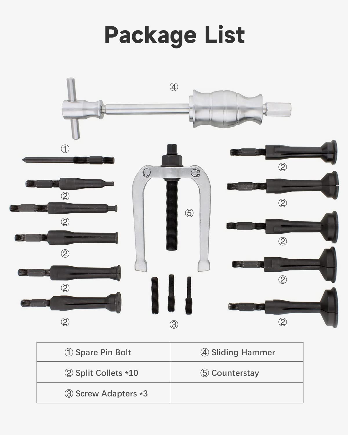 PROTO J4280 Blind Bearing Puller Set – Tool For Removing Bearings & Bushings - View #3