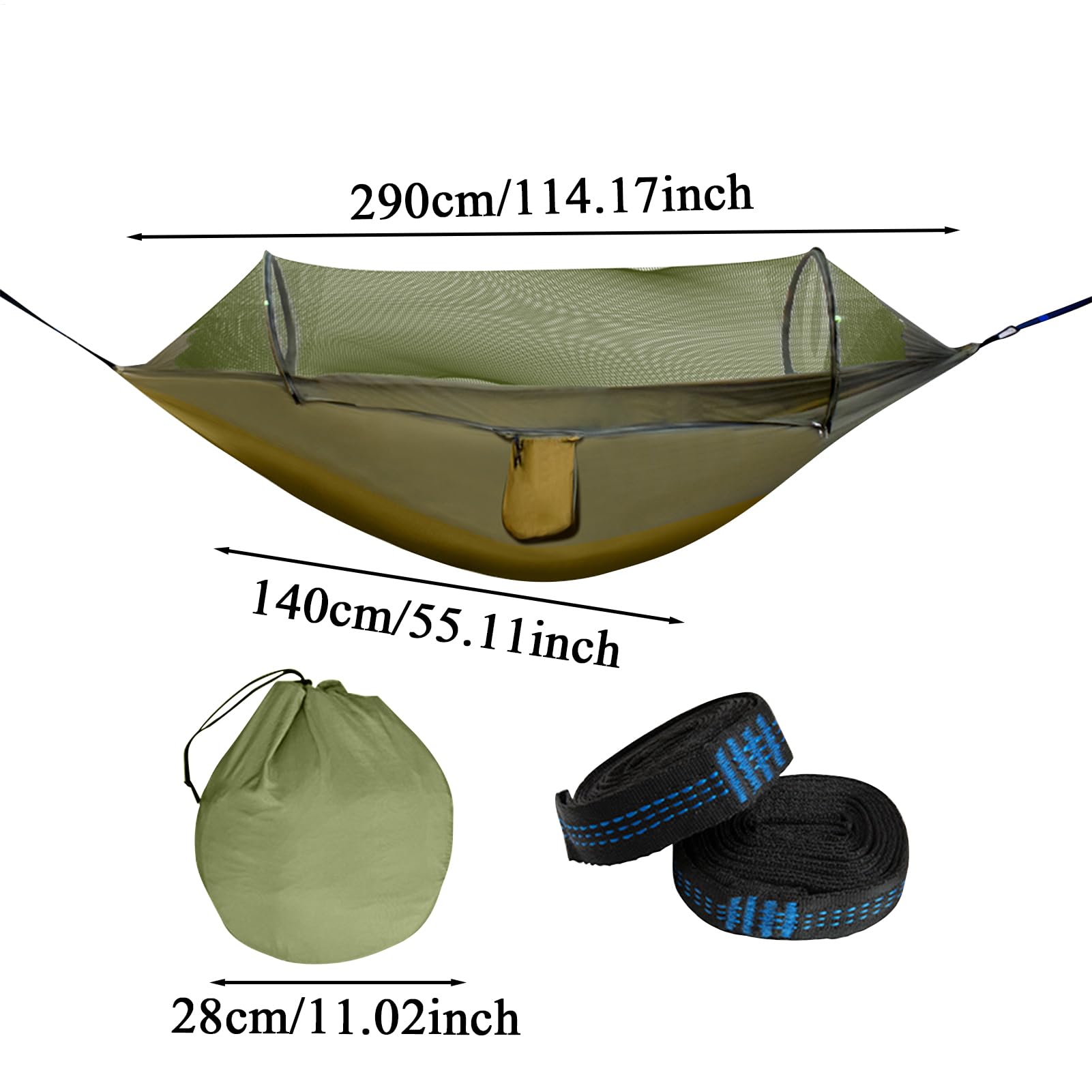 Amaca portatile – Amaca portatile da campeggio per 2 persone | Lettino pieghevole per avventurieri pioggia sopravvivenza all'aperto escursionismo lato lago spiaggia cortile famiglia