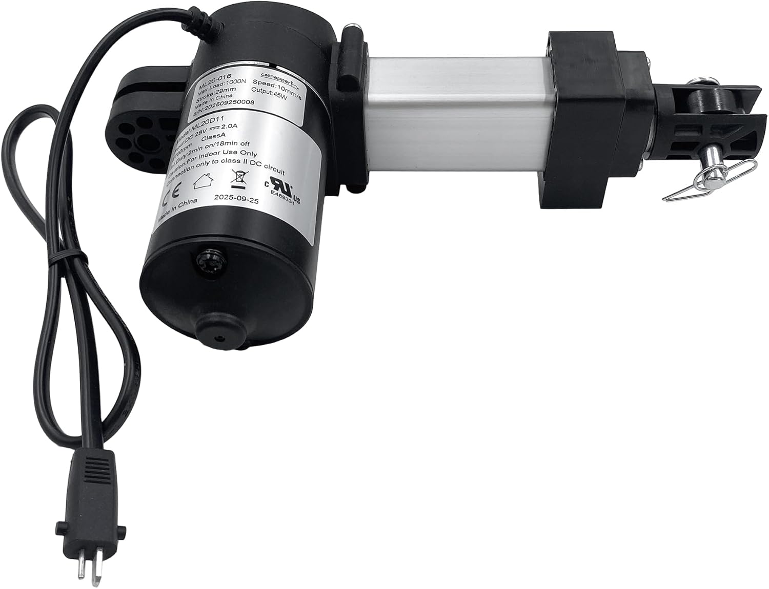 Headrest Motor Model ML20D11 ML20-016 for Power Recliner Lift Chair Electric Sofa Massage Seat Parts Mulin Linear Actuator Replacement