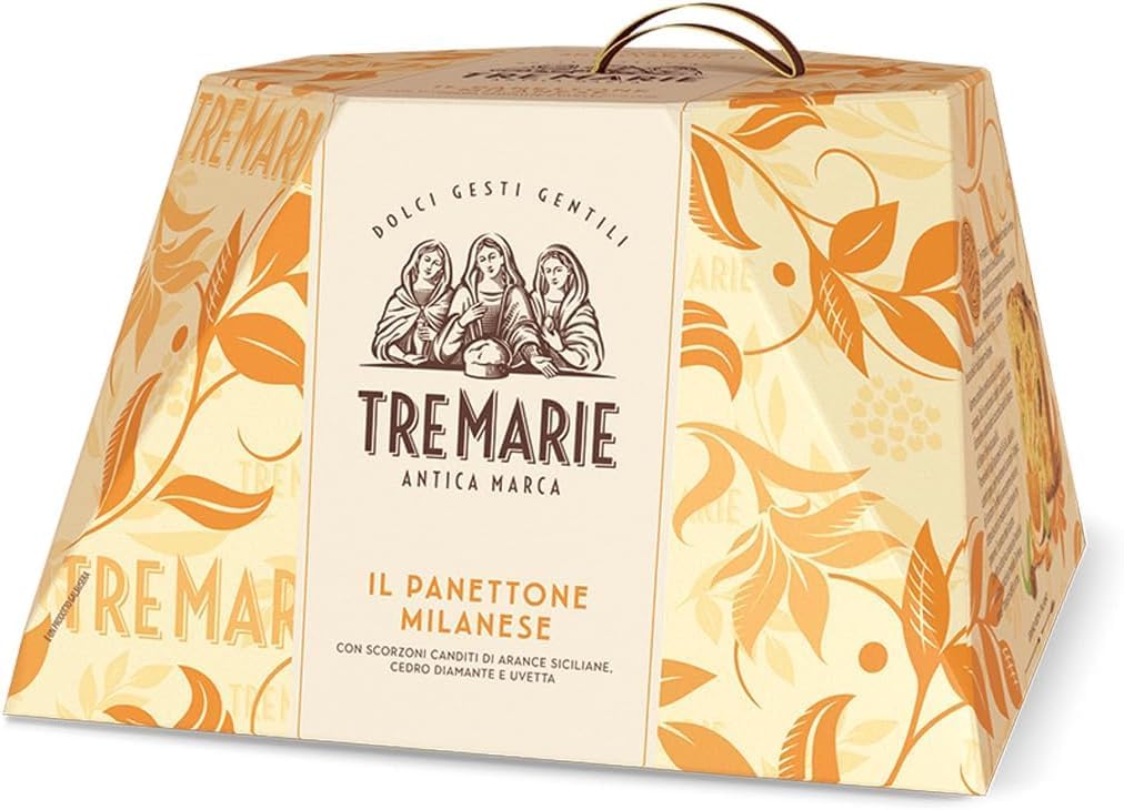 3x Tre Marie Il Panettone Milanese - Traditionelles Weihnachtsdessert - Weihnachts Kuchen mit Sultaninen und Kandierter Orangenschale - 750g + Beni Culinari Kostenloser Schlüsselanhänger