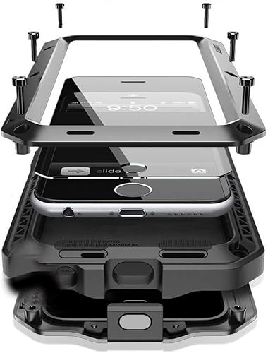 Marrkey Compatible con iPhone 15, funda protectora de cuerpo completo 360, resistente a los golpes, armadura resistente, funda de metal de aleación