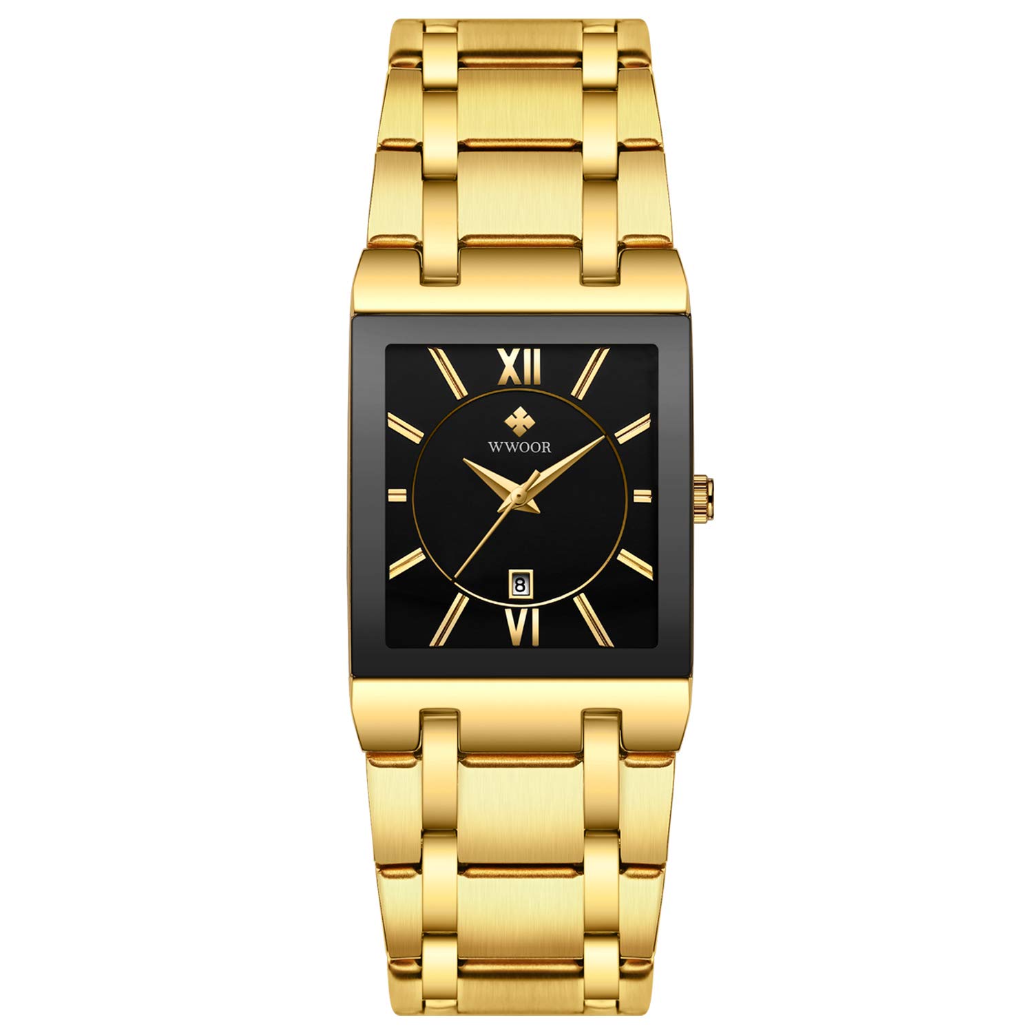 RORIOS Orologio Uomo Classico Analogico Al Quarzo – Quadrante Quadrato Ultra Sottile, Cinturino In Acciaio