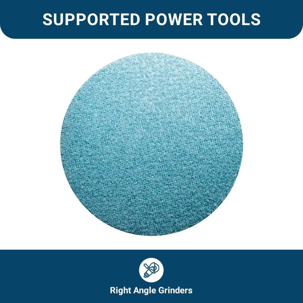 Benchmark Abrasives 7" Hook & Loop Surface Conditioning Non-Woven Discs for Paint Removal Sanding Polishing Deburring Cleaning, Angle Grinder Abrasive Discs (10 Pack) - (Blue - Fine)