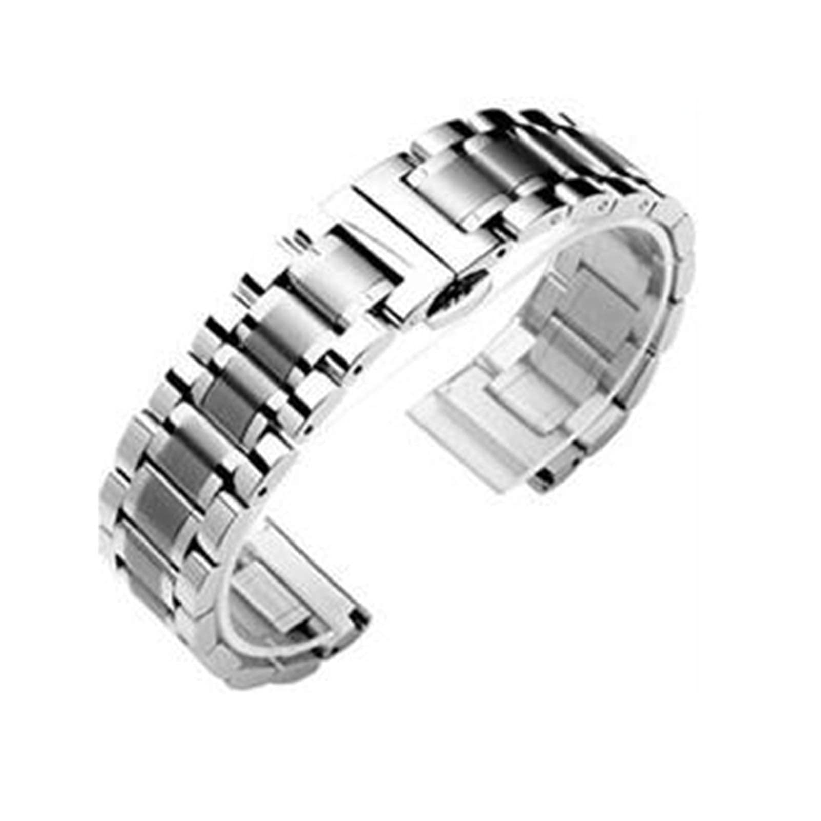 Gumowy pasek do zegarka, pasek do zegarka ze stali nierdzewnej, pasek do zegarka ze stali nierdzewnej Metalowa opaska na nadgarstek 14 mm 15 mm 16 mm 17 mm 18 mm 19 mm 20 mm 21 mm 22 mm 23 mm 24 mm Sz