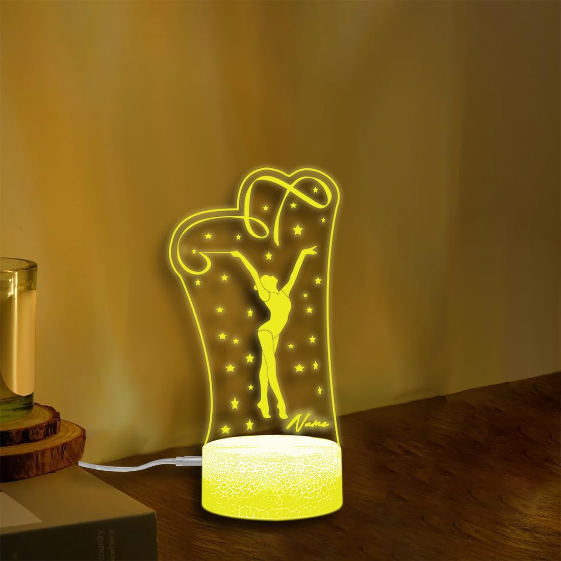 Personalized Name Cheerleader Night Light Sports Player School Team Fan Name Acrylic Lamp Custom Light Up Desk Table Display Lamp Cheerleader LED Sign for Boy Girl Women Men image 3