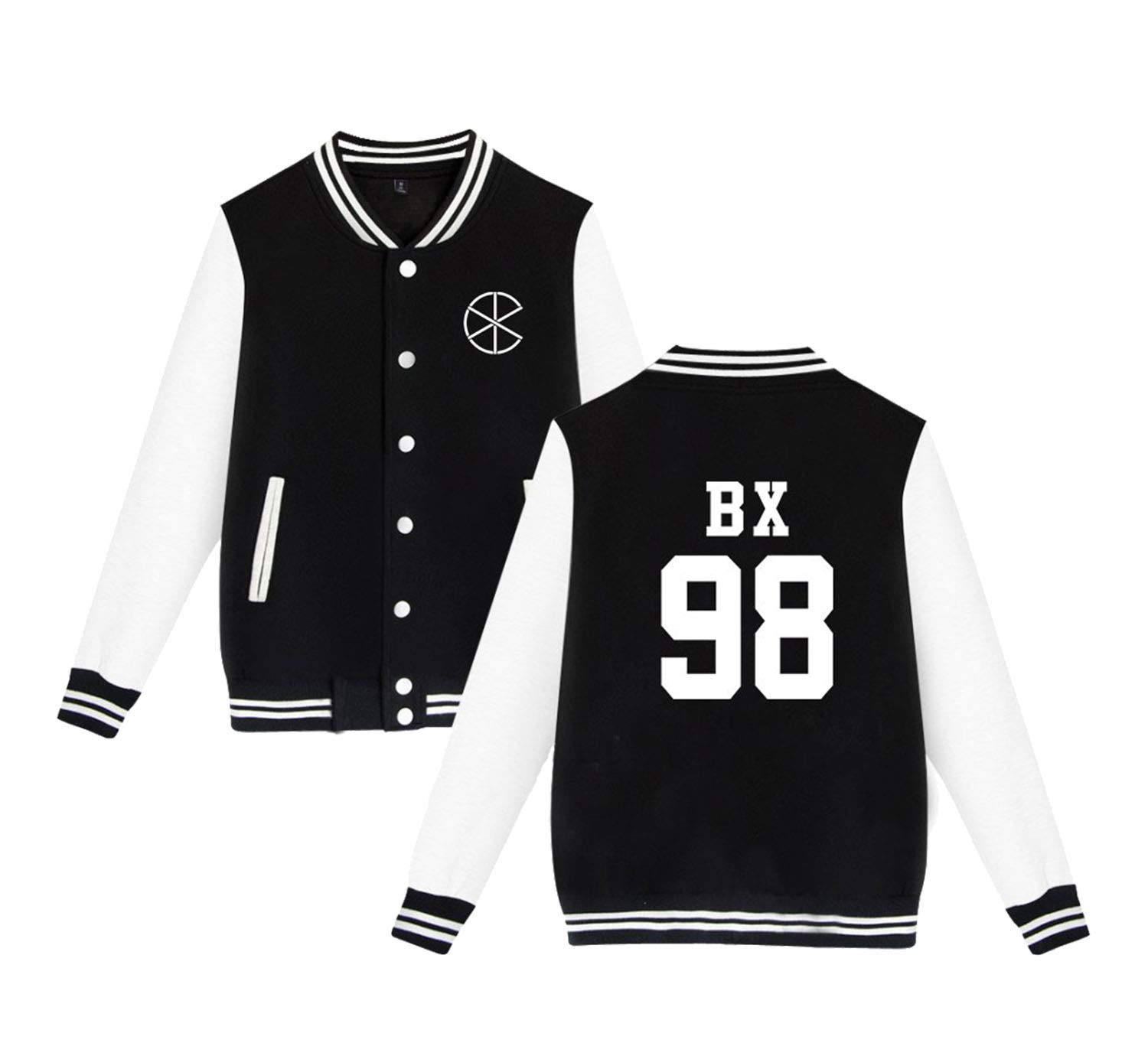 Xkpopfans Kpop CIX Baseball Jacket HELLO'Chapter 2 Hoodie Seunghun Hyunsuk BX Sweater Pullover L Black BX