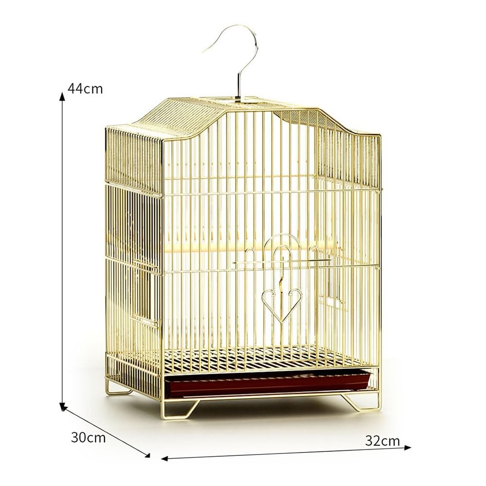 Jaula para pájaros Jaula de Metal Dorado for pájaros, espaciosa casa, for, con Varias Puertas, for Colgar, chasis extraíble, for Loros Soporte de Jaula de Vuelo