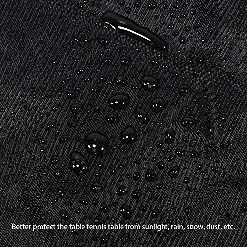 Table Tennis Table Cover Pong Table Covers Waterproof Pong Table Cover with Strong Locking Devices in Outdoor Courtyard Patio 110.2x60.2x28.7in 190t Silver-coated Polyester Taffeta Material - Image 3