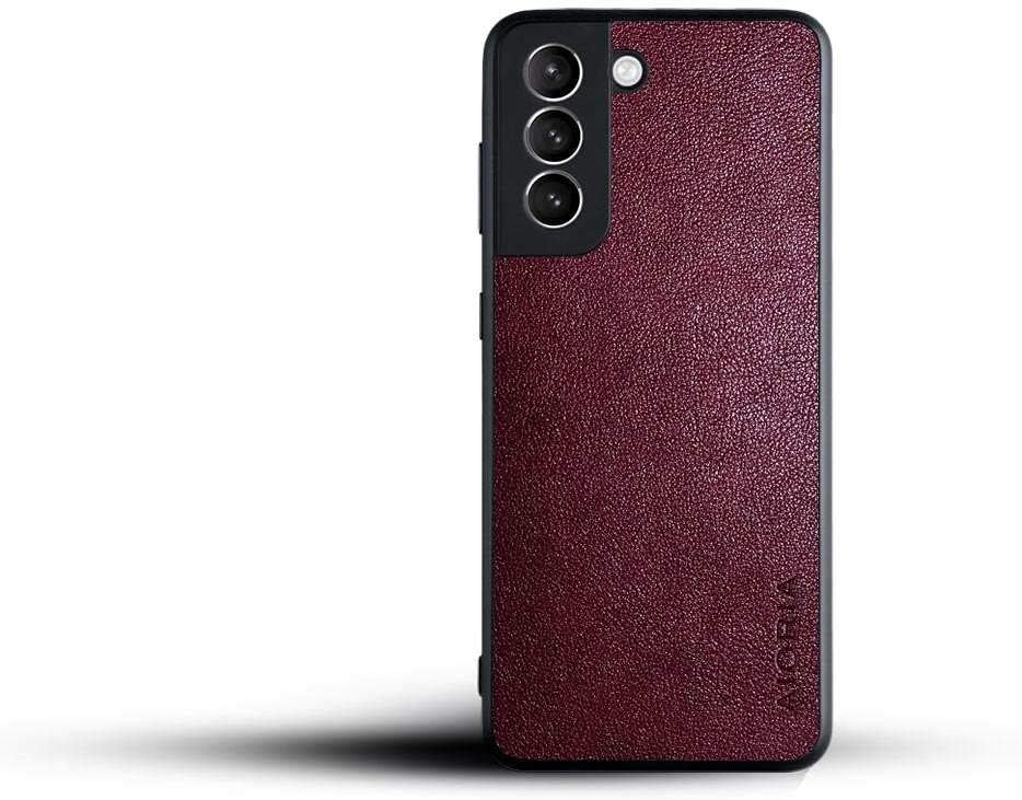aioria Leather Case for Samsung Galaxy S21/S21 Plus & S21 Ultra (Red)