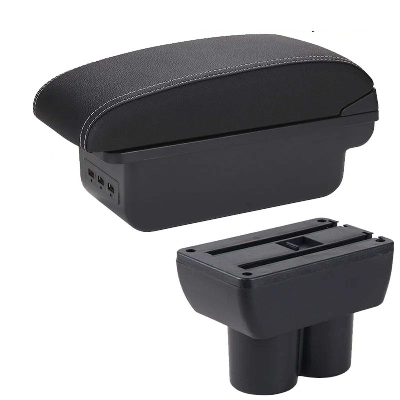 NOKRGQW Car Armrest Box For Suzuki For Jimny JB23 JB43 1999-2017 Car Armrest Retrofit Parts Storage Box Accessorie(B3 Black white 3USB)