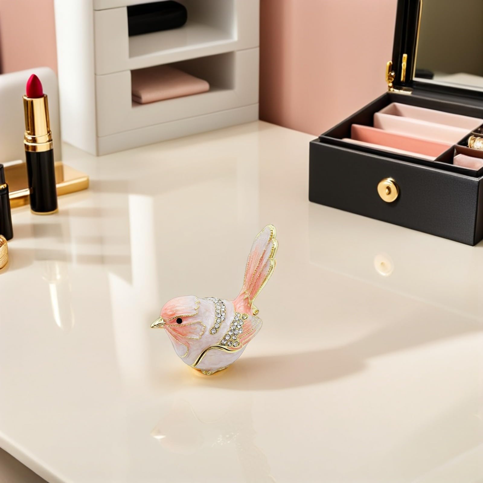 Amazon.co.jp: KICHOUSE エナメルメタル製鳥の像ジュエ ス 小物入れ