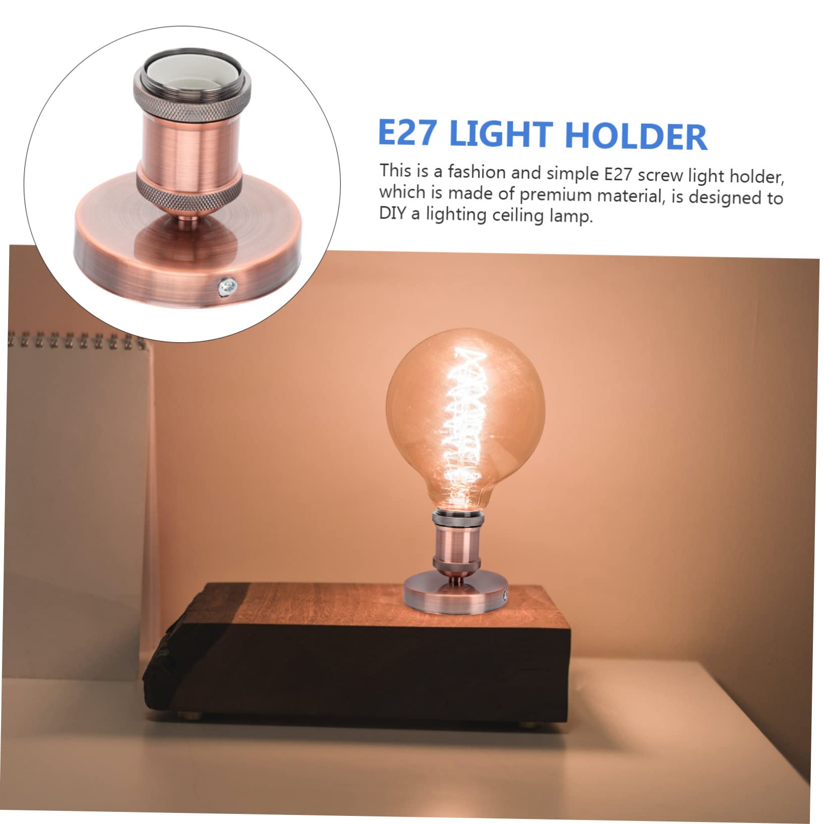 BUTIFULSIC 1pc Lamp Head Ceiling Bulb Lamp Holder Vintage Pendant Light Retro Light Holder Light Base Lamp Shade Holder Spiral Light Bulbs Retro Decor Ceiling Light Holder Brown Ceramics