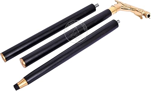 Miniatura 4 de Humaira Nautical Bastones vintage de madera de latón Jaguar de diseño victoriano con mango único