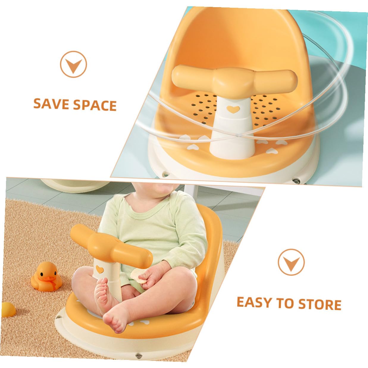 Asiento de Baño para Bebés de 6 a 12 y Resistente al Desgaste Material Pp y Tpe Adecuado para Jugar Alimentación