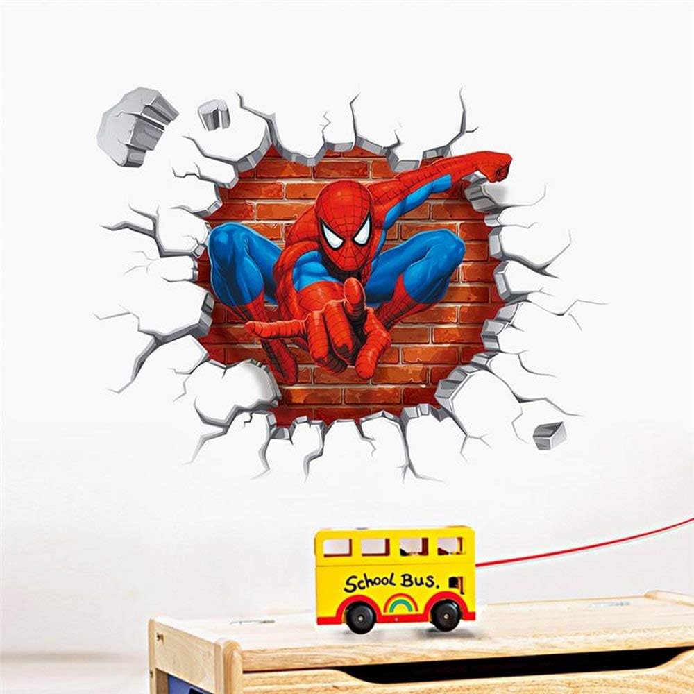 Personalisedjust4u Spiderman Wall Sticker Decal Home Bedroom Kids Child Room Dormitory Decal Decor