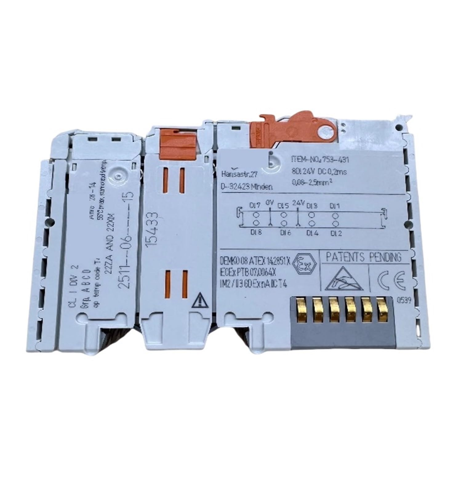 HEXEH Module d'entrée numérique 753-431 Module d'entrée/Sortie numérique 8 canaux 24 V CC 0,2 Ms Module PLC coupleur de Bus de Terrain extrême