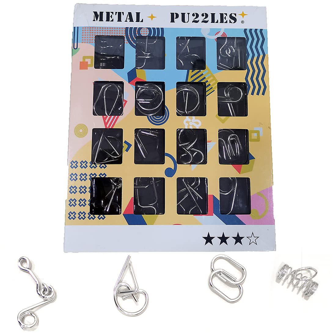 RVM Toys 16 in 1 Metal Puzzles Brain Teaser Challenge Set IQ Busters Intellectual Toy for Kids and Adult Design 2 - Silver (B098P683RP) Amazon Price History, Amazon Price Tracker