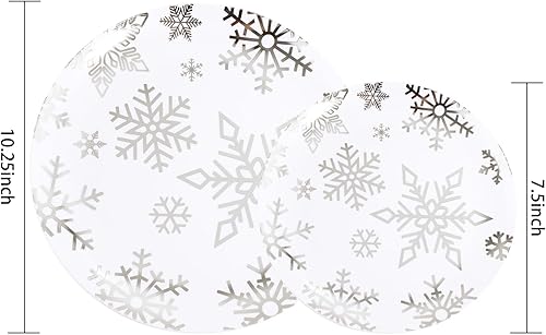 Miniatura 3 de WDF 50 platos de Navidad de plástico, platos negros y dorados con árbol de Navidad que incluyen 25 platos llanos, 25 platos de ensalada, platos