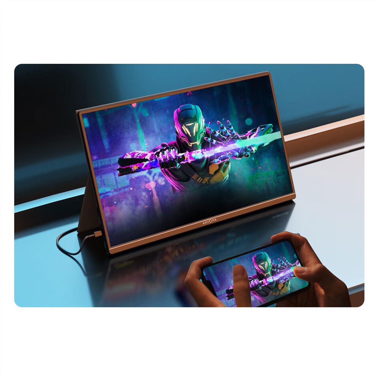 Schermo esterno da 15,6 pollici IPS 144HZ for telefono cellulare di espansione for macchina gioco Sottoschermo multifunzione Monitor per Smart Working