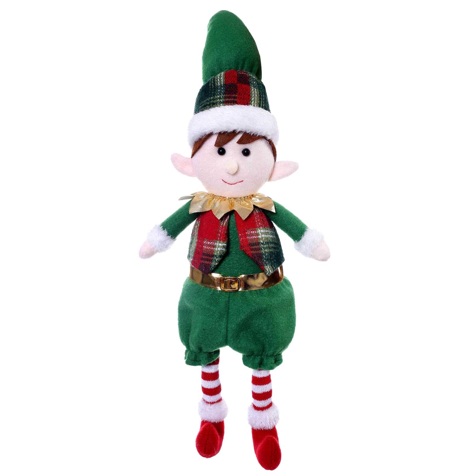 Poupée Lutin De Noël Décorative Avec Longues Jambes - 27 Cm, Tissu Doux, Décoration De Fêtes