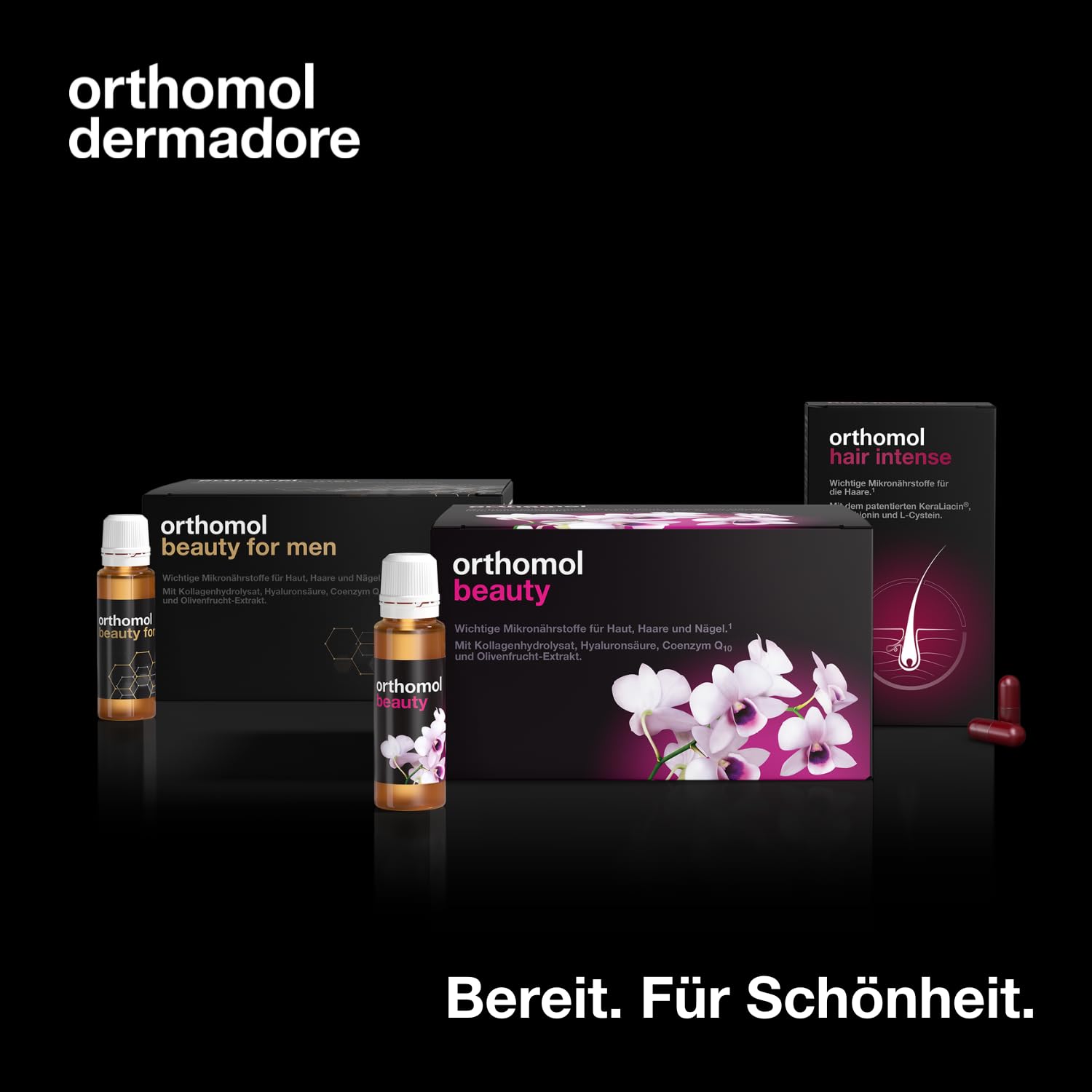 Orthomol Beauty für Frauen - für Haut, Haare und Nägel - mit Coenzym Q10, Biotin und Zink - Nachfüllpackung mit Trinkampullen à 30 x Tagesportionen