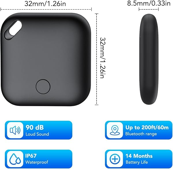 Air Traceur Tag Lot de 4[Certifié Apple MFi], Smart Tag Tracker Compatible avec Apple Localiser (iOS Uniquement), Batterie Remplaçable, Localisateur D'Objets pour Valises Portefeuilles Clés Sacs - 5