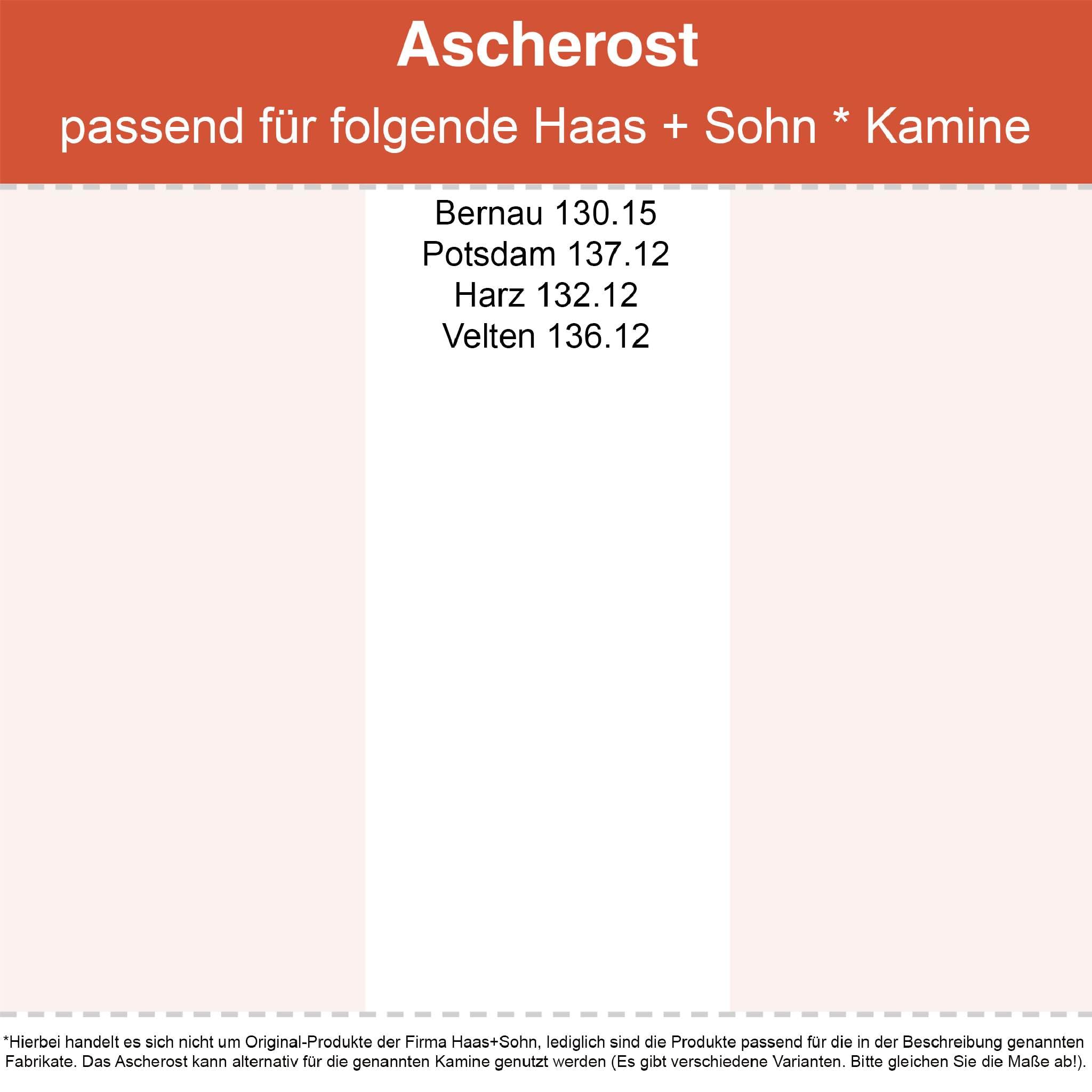 Kaminrost - Passend für Haas+Sohn Kaminöfen inkl. Modellübersicht - Ascherost Kamin aus massivem Stahl - feuerfest & hitzebeständig - Kaminrost Feuerrost Kaminofen Rost [325x230x15 mm]