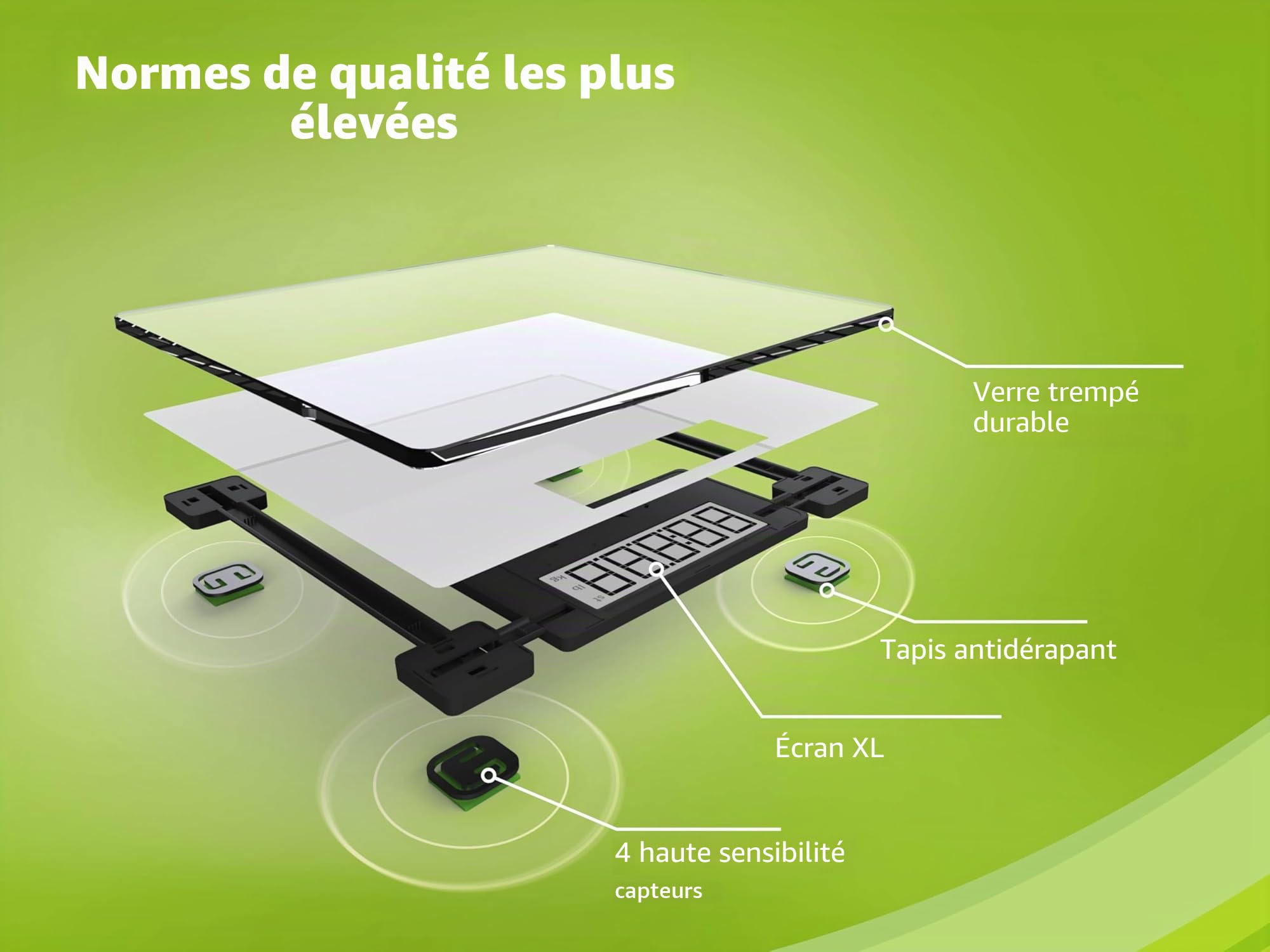 Soehnle Style Sense Comfort 100, Balance pèse personne avec large écran LCD, balance de précision supportant jusqu'à 180 kg, pèse personne durable