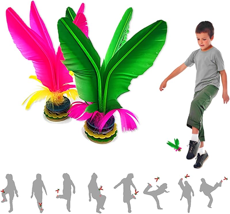 Guopai Jianzi Kick Shuttlecock, Volant de Football à Plumes, Jeu de Pieds Sportif, Feather Shuttlecock pour Enfants et Adultes, Utilisation Intérieure et Extérieure