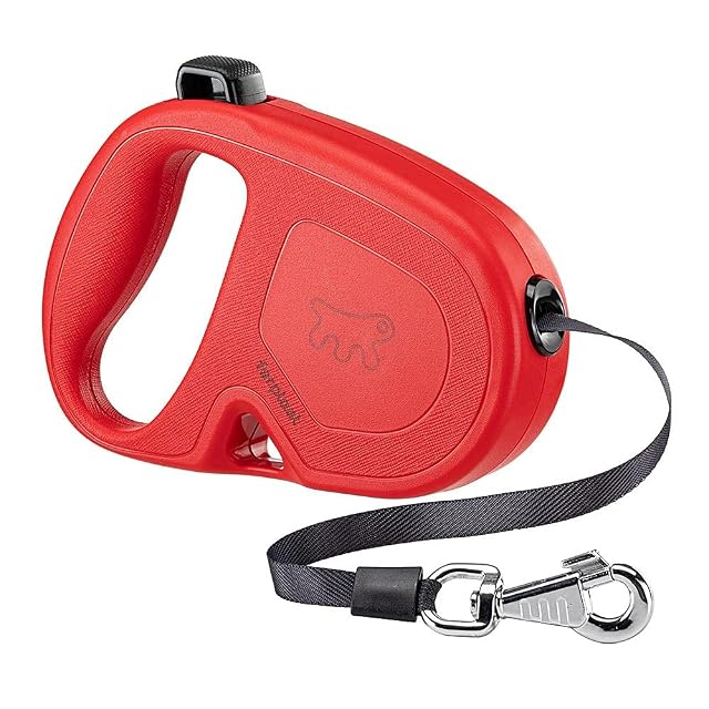 Ferplast Correa retráctil para Perros Grandes Flippy One Tape L, Correa Extensible 5 m, máx 50 kg, Rojo