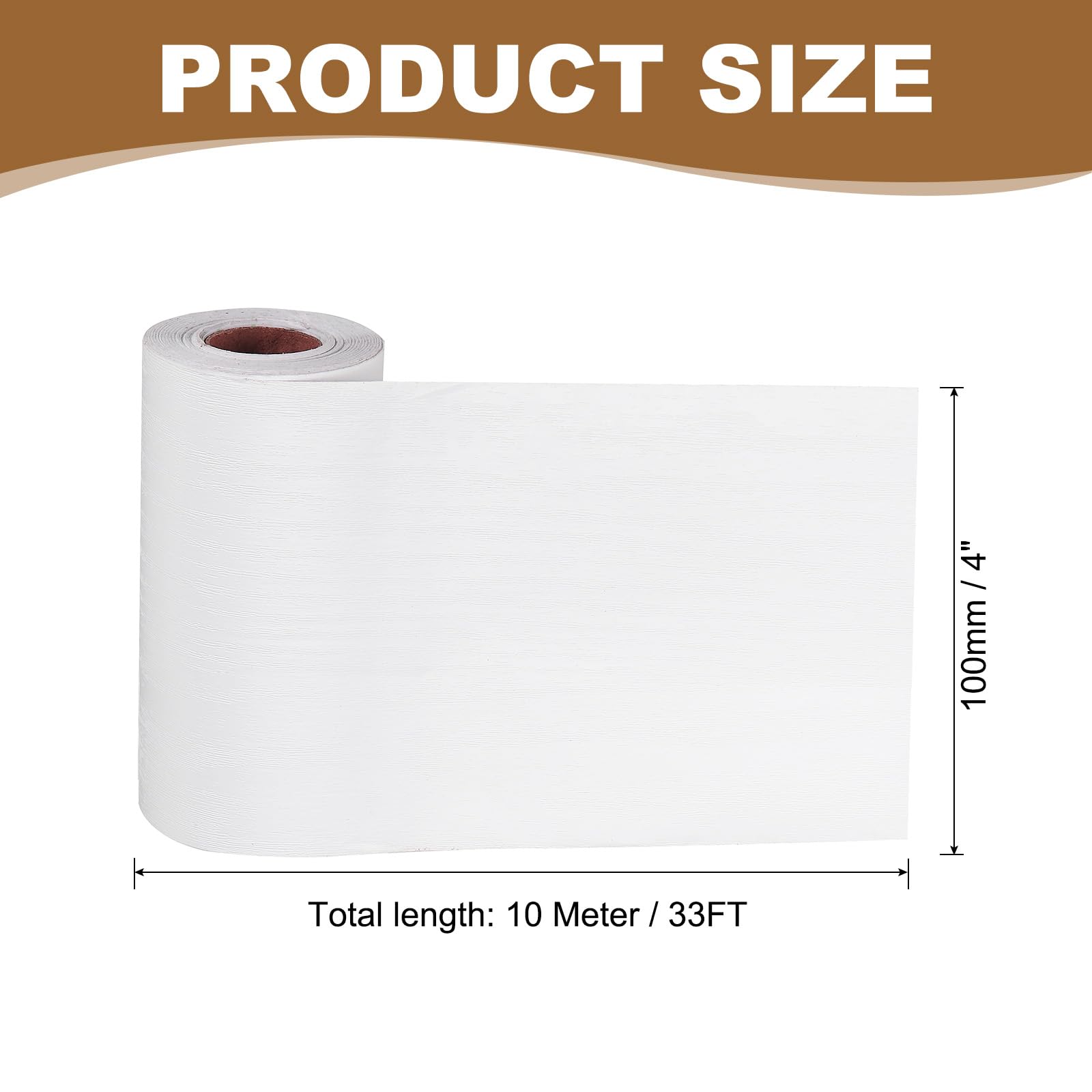 PATIKIL Cinta Adhesiva de Grano de Madera, 10cm x 10m, Parche de Reparación de Veta de Madera, Ideal para Muebles, Pisos, Puertas, Mesas, Sillas, Ventanas, Grano de Madera Blanco