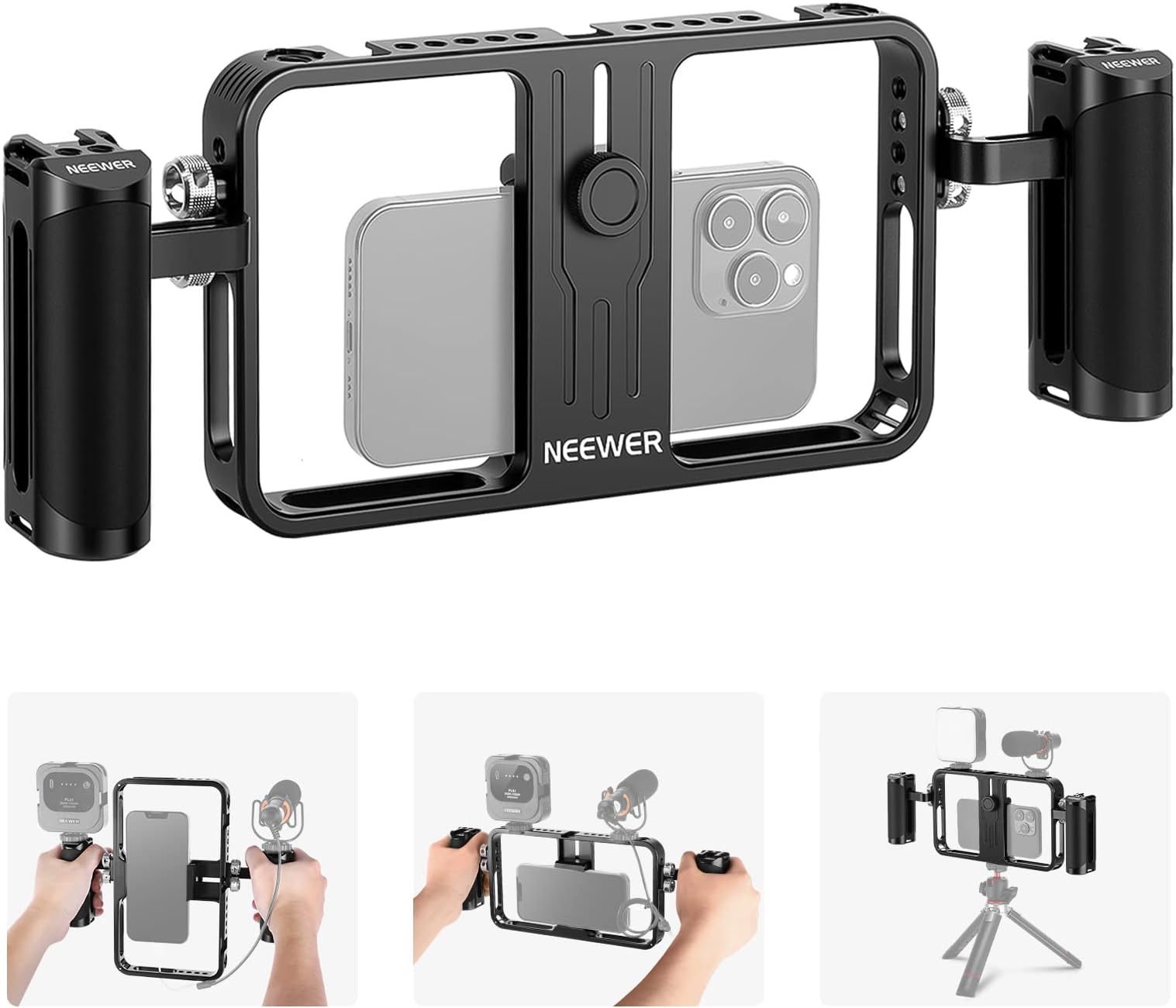 NEEWER Upgraded Phone Rig Vlogging Kit, Video Stabilizer with Dual